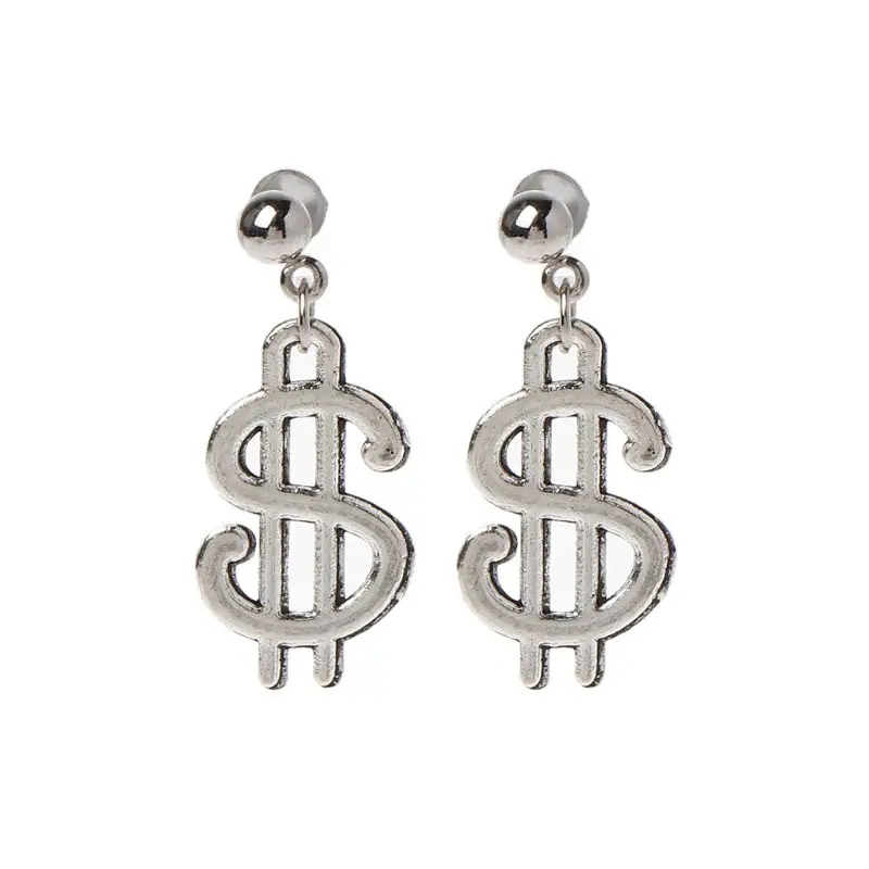Античные серебряные 100 долларов купюр деньги узор валюты Висячие серьги для