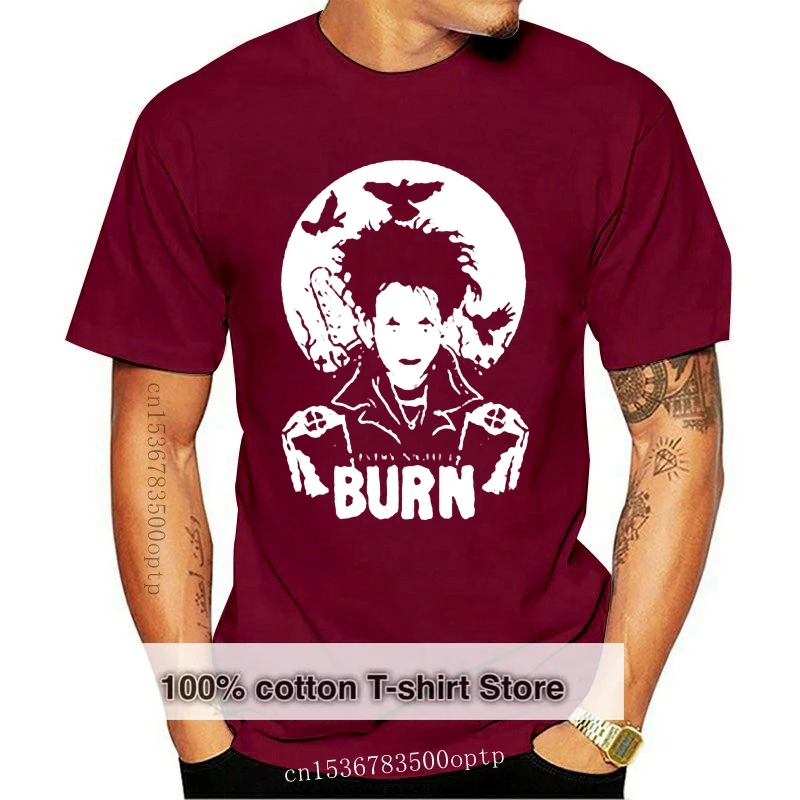 

Новая черная металлическая футболка для фанатов с надписью «I Burn The Cure The Crow Groove»