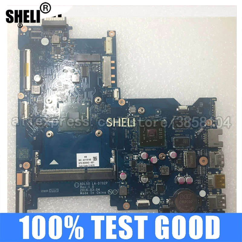 SHELI для HP 250 G5 15-AY материнская плата с N3710 Процессор 2G LA-D702P 854942-001 854942-501 854942-601 -