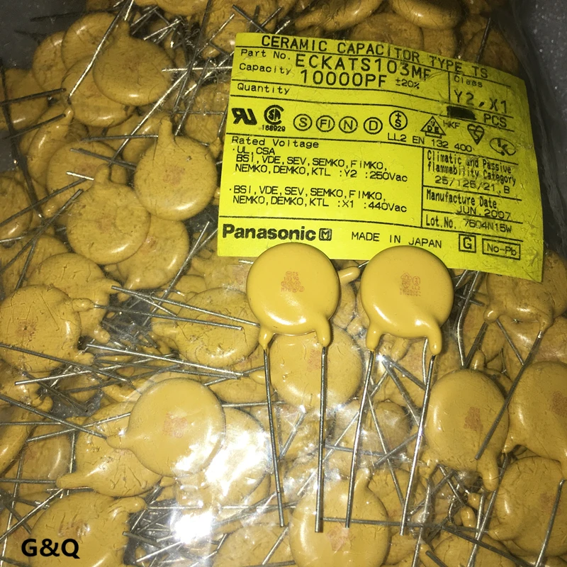 50 шт. оригинальный продукт M Atsushita керамические конденсаторы ECKATS103 m f 0 01 мкФ 103M 440V