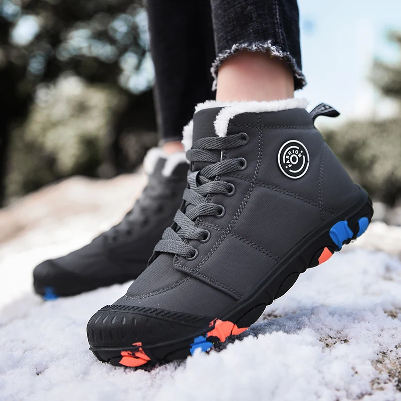 

Warm Sneakers Boys Shoes Kids Walking Boots Boys Girls Winter Fur Inside Sport Brand Children Shoes Keep Warm Snow Boots W-9
