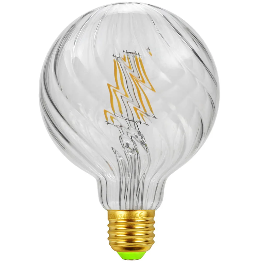 

TIANFAN Led Bulbs Vintage Light Bulb G95 Globe swirl Glass 4W 220/240V E27 2500K Super Warm White Edison Led Bulb