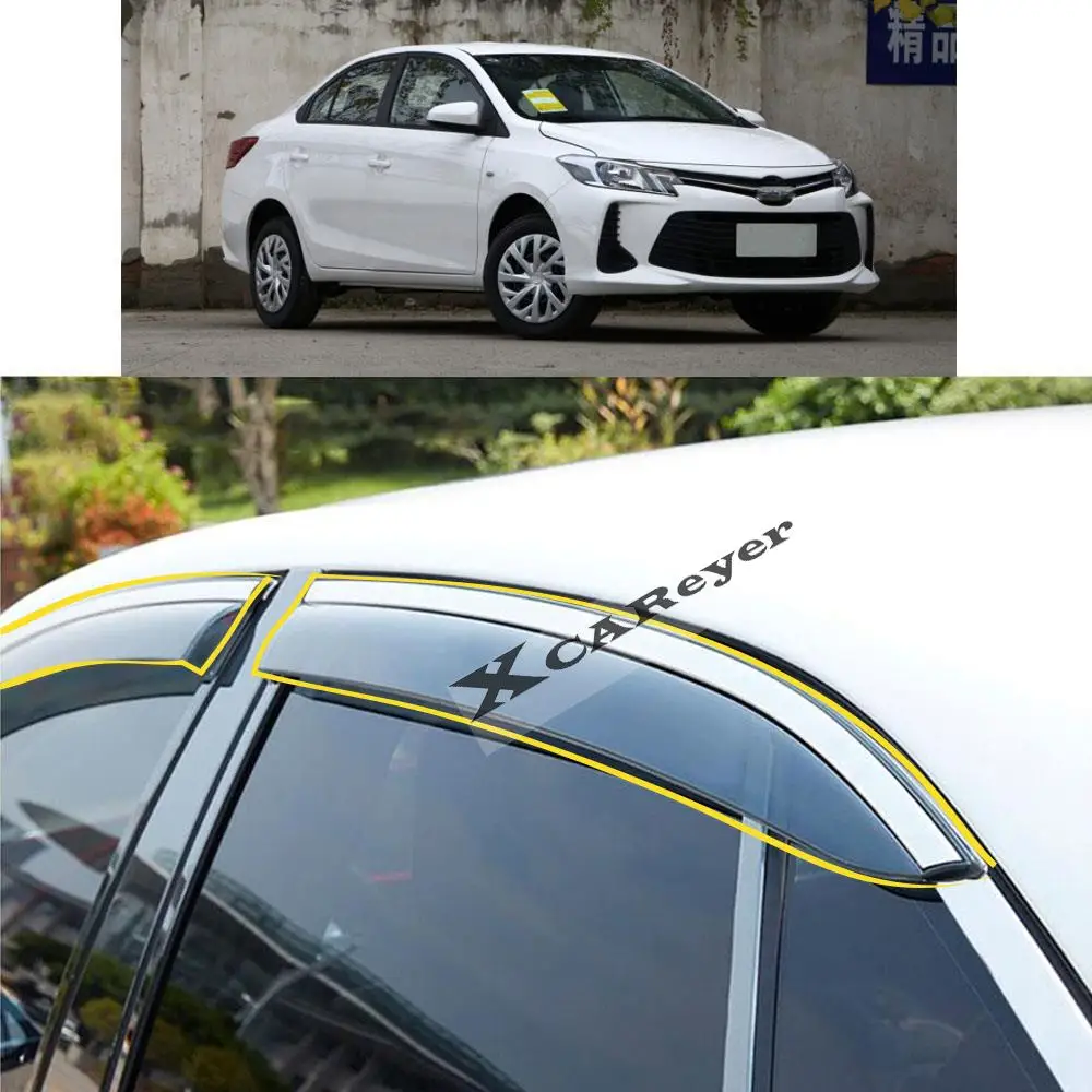 

For TOYOTA Vios Yaris Sedan 2014-2017 2018-2021 Car Body Styling Sticker Plastic Window Glass Wind Visor Rain/Sun Guard Vent
