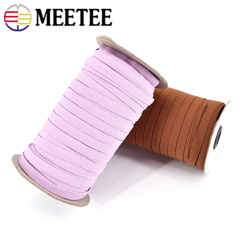 

Meetee 10/20M 10mm Polyester Rubber Elastic Band Waistband Rope for Underwear Strap DIY Bands Materials Accessories KY510