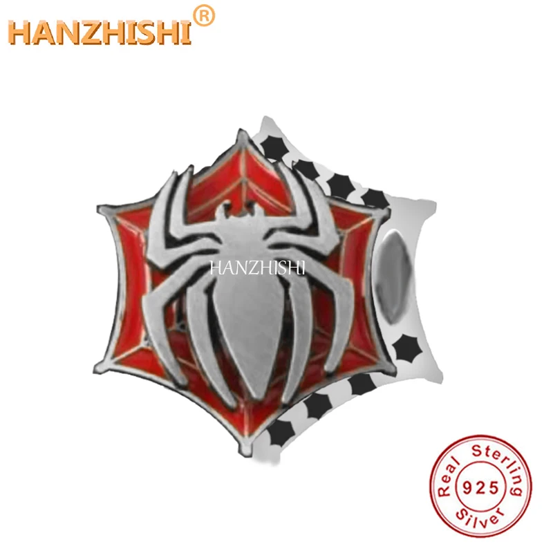 Бусины-шармы ажурные из серебра 925 пробы с изображением паука | Украшения и