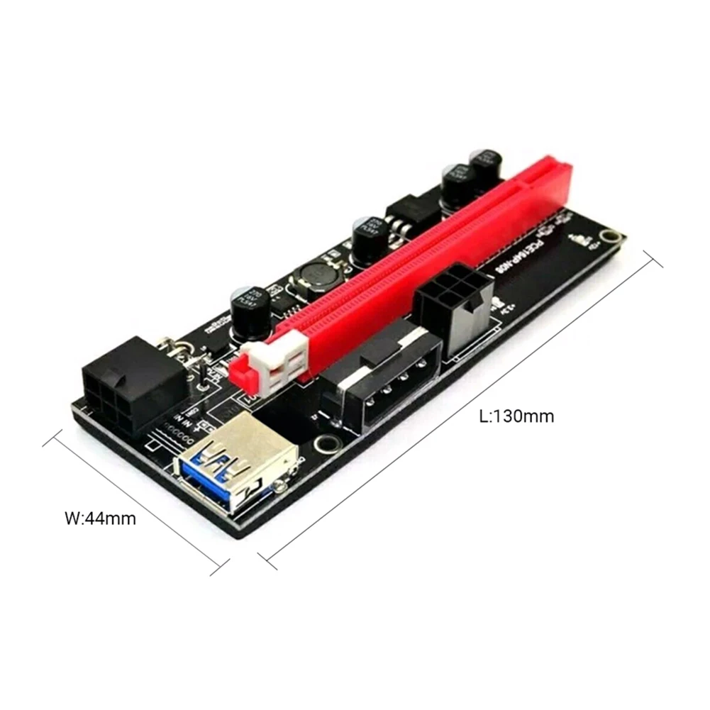 

Ver009S USB 3.0 PCI-e Riser Card PCI Express 1X to 16X Expansion Riser Adapter Card SATA Adapter 15-Pin to 6-pin Power Cord