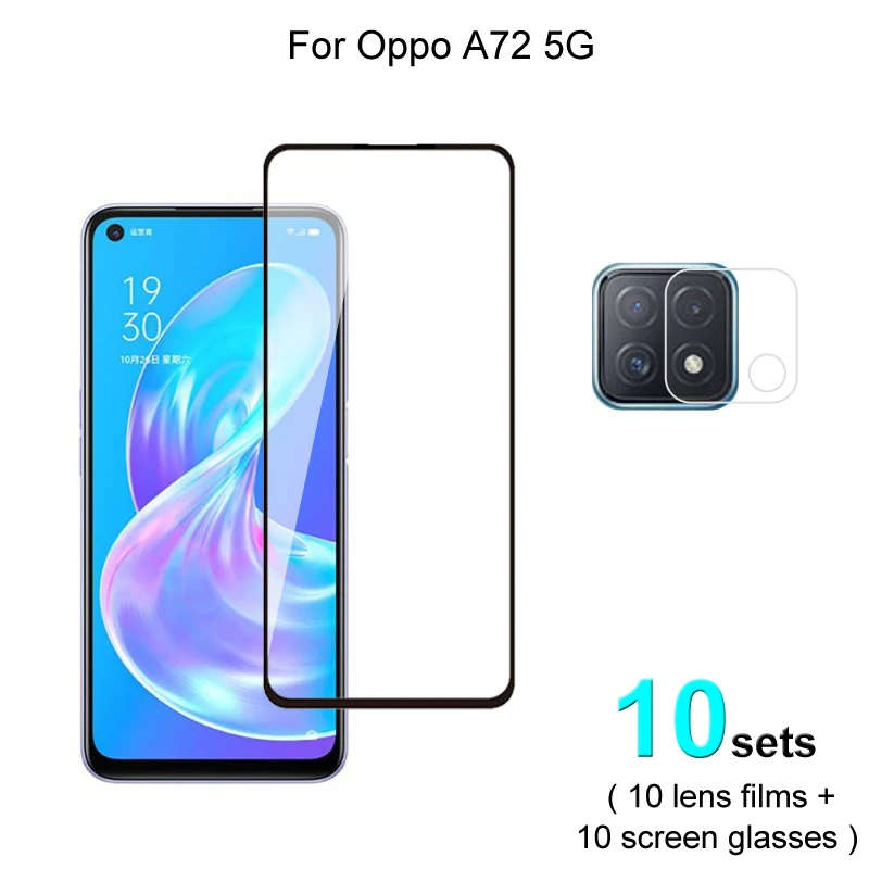 

10 комплектов для Oppo A72 5G Экран протектор Закаленное защитное закаленное Стекло усовершенствованная, от взрыва и Камера объектив пленка