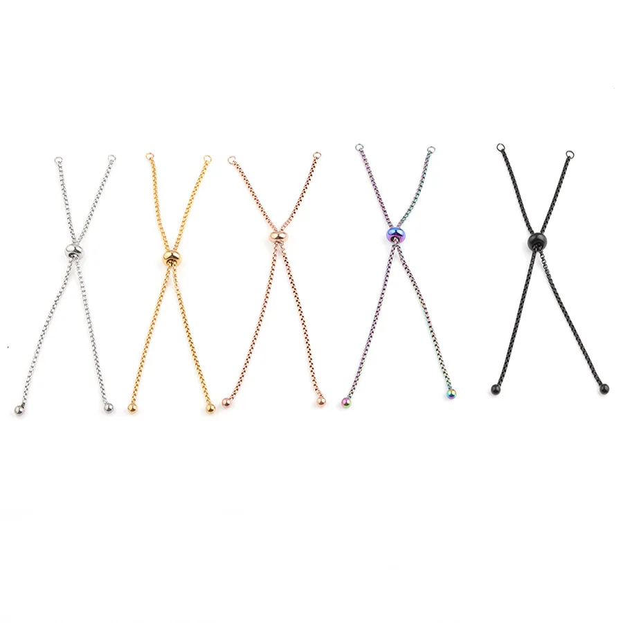 Регулируемая цепочка слайдер из нержавеющей стали 3 шт./лот для изготовления