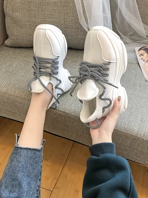 Женская обувь с толстой подошвой Сезон осень-зима Новинка 2020 года ulzzang wild net ins super