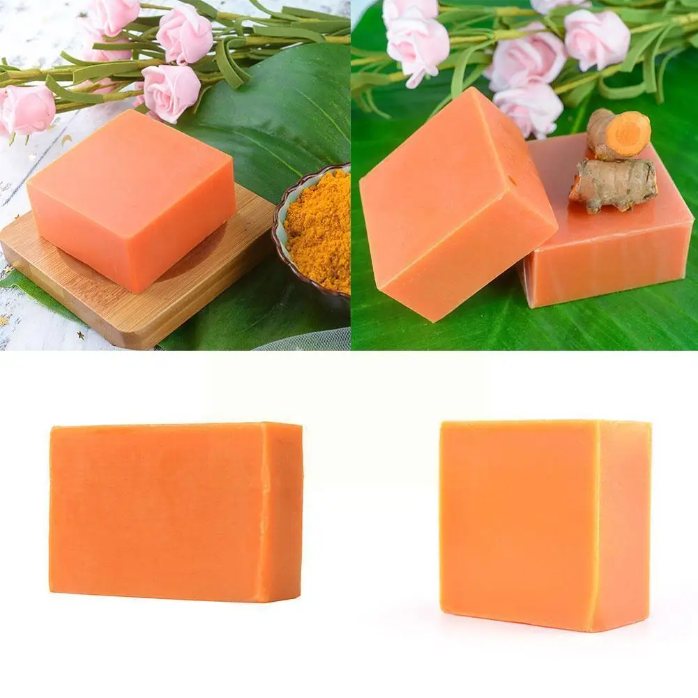 

Turmeric Soap Herbal Natural Scrub Cleaning Nourishing Treatment Removal Mite Care Whitening Soap Skin Acne Oil-control Fac A5g4