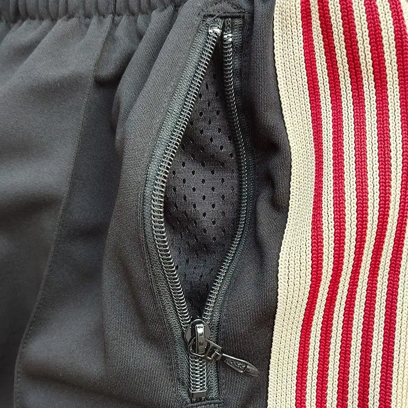 

Men Woman Joggers AWGE Needles Track Pants Butterfly Embroidery Needles Striped Sweatpants Purple Rocky Trousers
