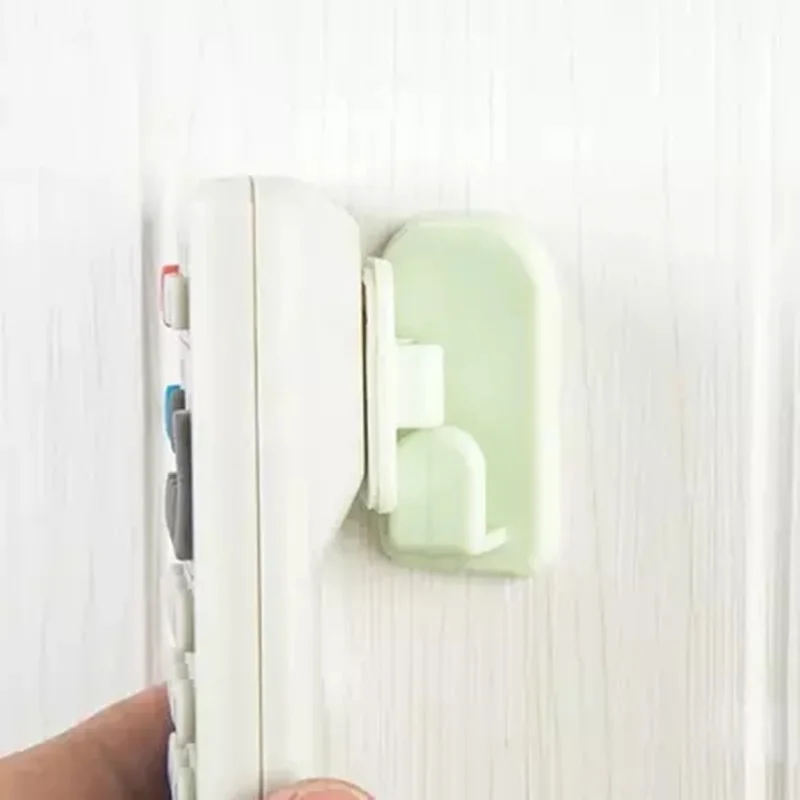 4pcs/2set Sticky Hook TV Remote Control Air Conditioner Holder Self Adhesive Plastic Storage Rack Organizer Storage Stand Holder
