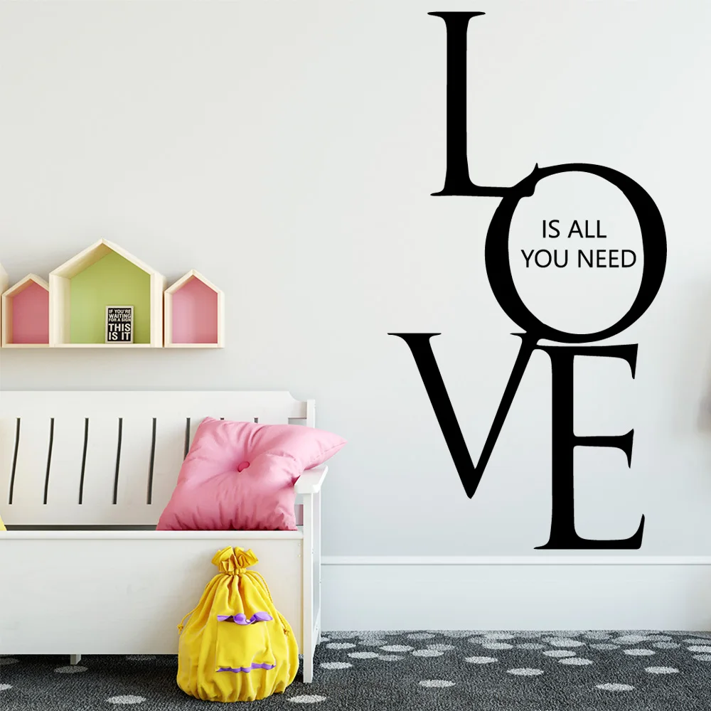Домашние наклейки для спальни милые на стену с цитатой о любви домашний декор