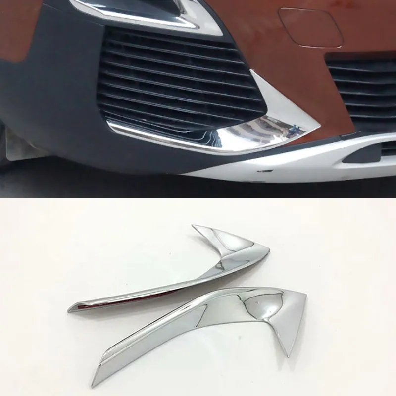 Front Hivotd для peugeot 3008 3008GT Автомобильная Передняя Задняя накладка для противотуманных фар, наклейка, защита, аксессуары для внешней отделки - Цвет: Front