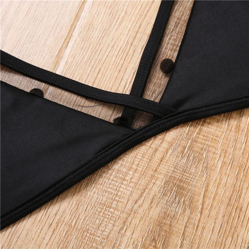 Swimwear Women Sexy Black Mesh Bikini Female Swimsuit Push Up Biquini Bathing Suit Thong Brazilian Bikinis Set Swim Wear