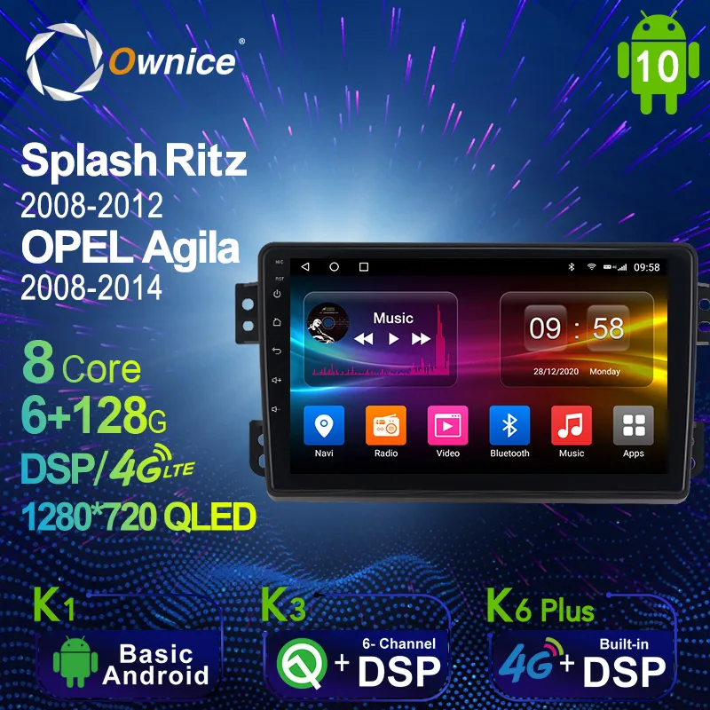 Android 10.0 6G+128G Car Radio Stereo for SUZUKI Splash Ritz 2008-2012/OPEL Agila Auto Audio GPS 4G LTE System 1280*720 Android 10.0 6G+128G Car Radio Stereo for SUZUKI Splash Ritz 2008-2012/OPEL Agila Auto Audio GPS 4G LTE System 1280*720