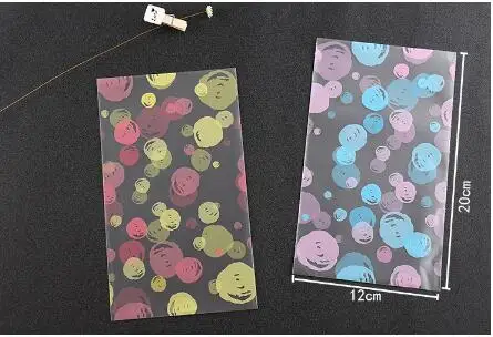 200 шт милые цветные точечные пластиковые пакеты для печенья целлофановые сумки