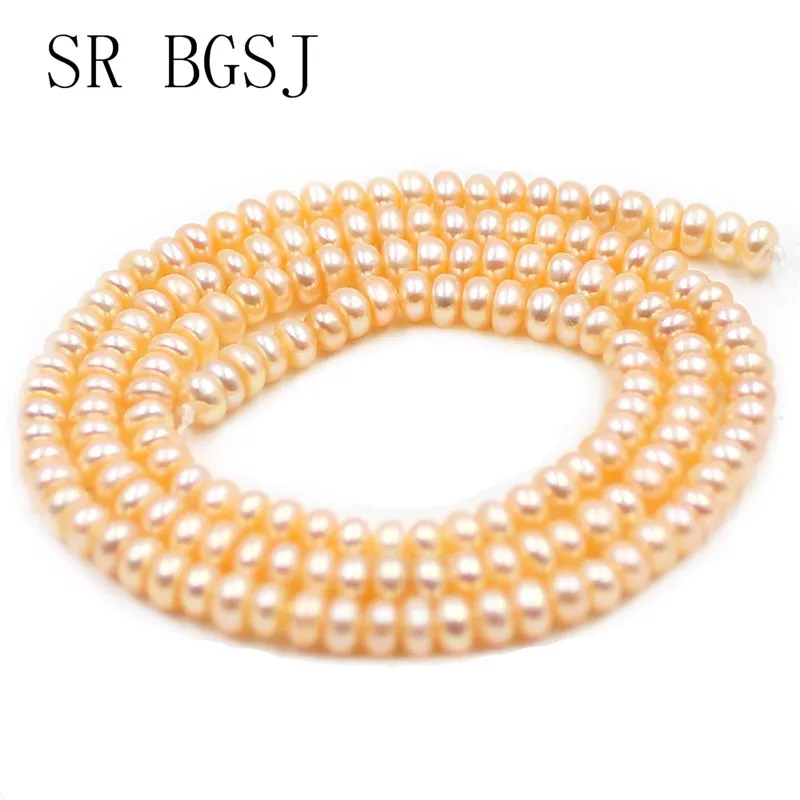 Free Shipping 3 4mm AAA White Pink Purple Freshwater Pearl Jewelry Findings Loose Rondelle Beads Strand 14&quot|Бусины| |