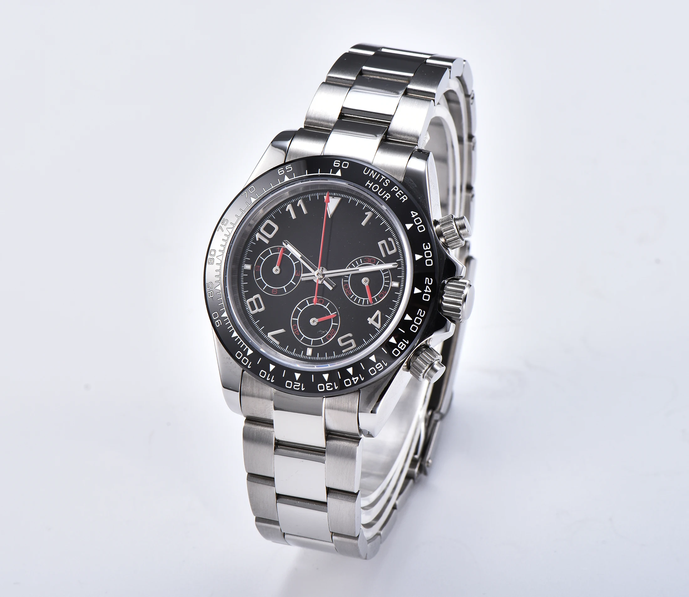 Luxury watch chronograph VK63 men's new quartz movement sapphire luminous handle 39 mm ceramic steel case bracelet 8247