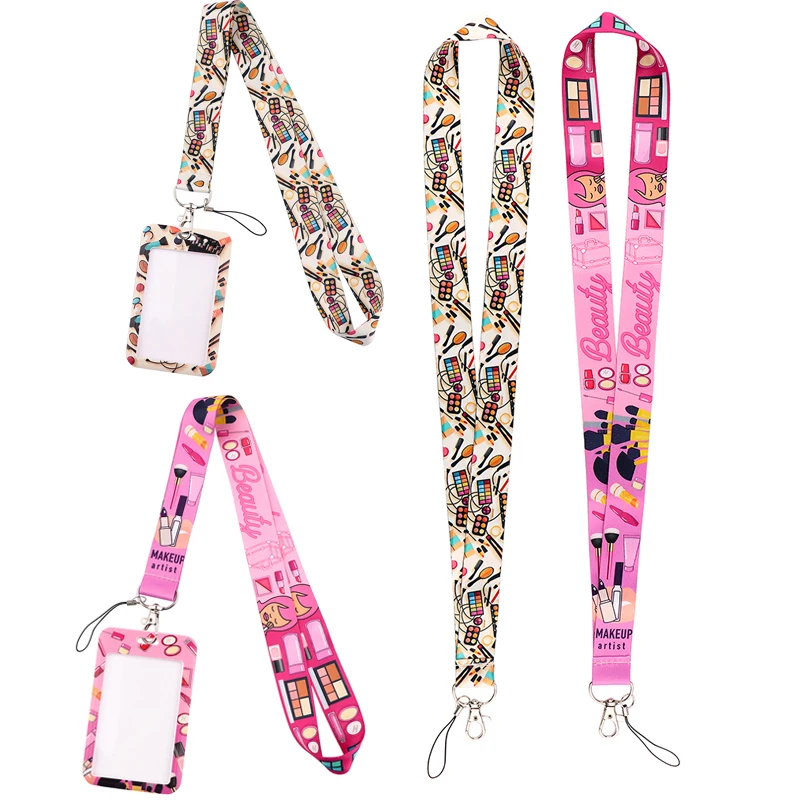 

AD944 Patchfan Cartoon Cosmetics Neck Strap Lanyard for key Phone Strap USB badge holder DIY Hang Rope With Card Holder
