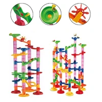105 pcsset kids educational toys diy construction marble tracks marble race run toy children trackball marbles pipe blocks toy