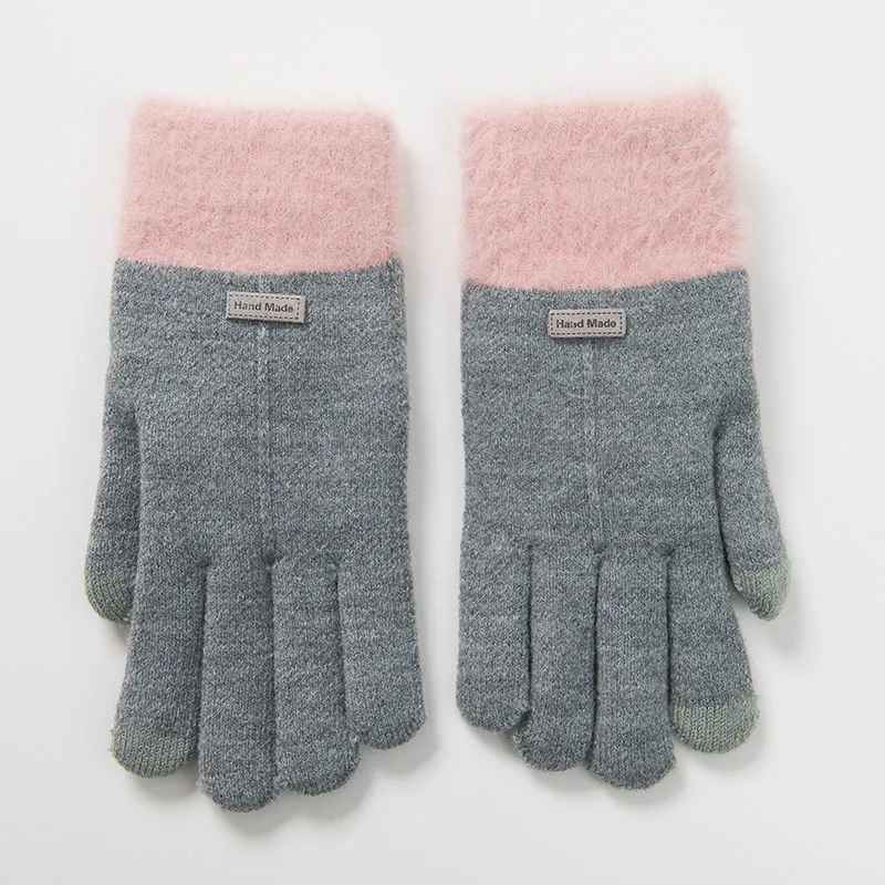 

Thickened Touch Screen Girls Gloves Winter Cute Korean Japanese Wool Gloves Winter Girls Keep Warm And Velvet
