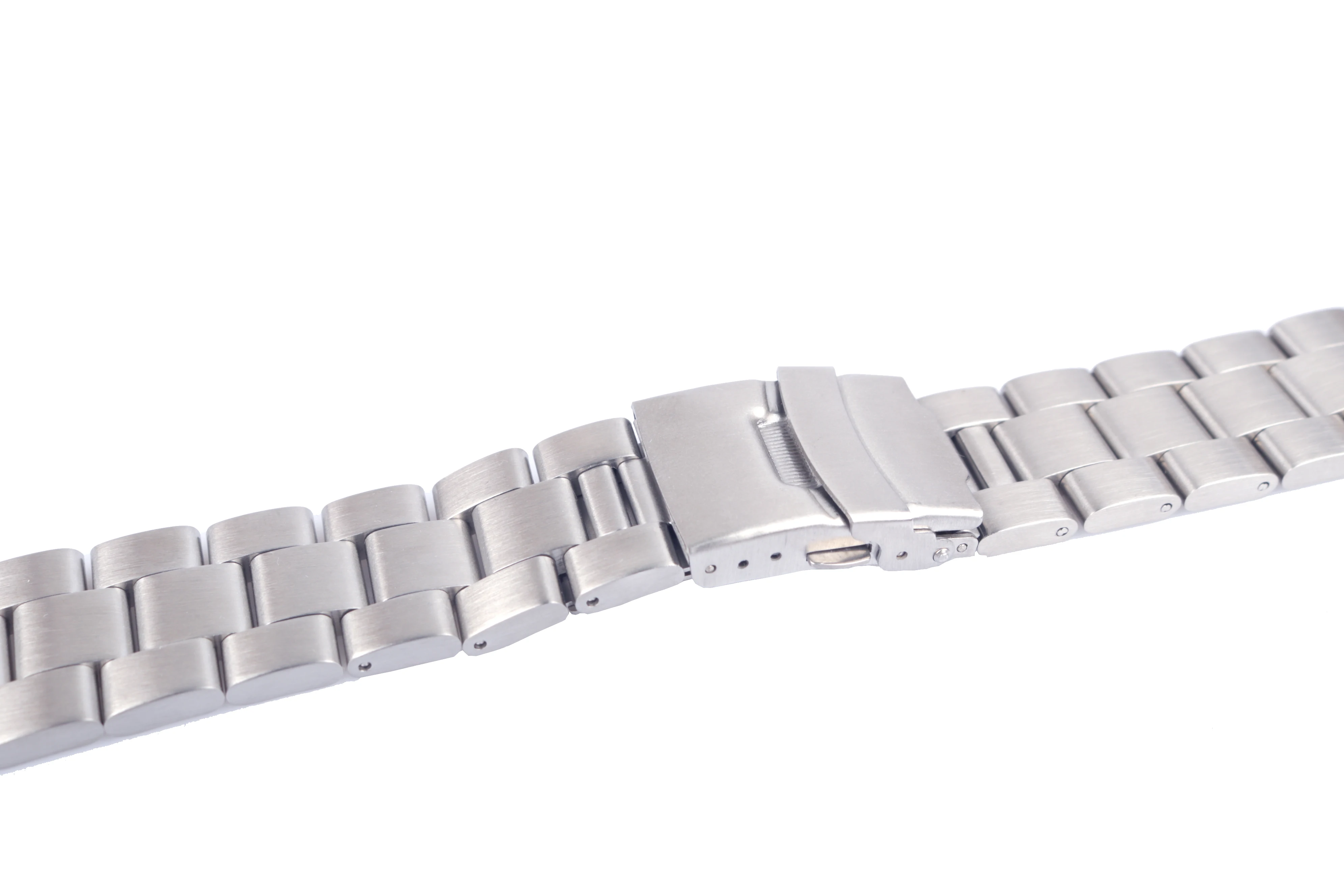 CARLYWET 22mm Sliver All Brush Stainless Steel Wrist Watch band Replacement Metal Watchband Bracelet Double Push Clasp For Seiko