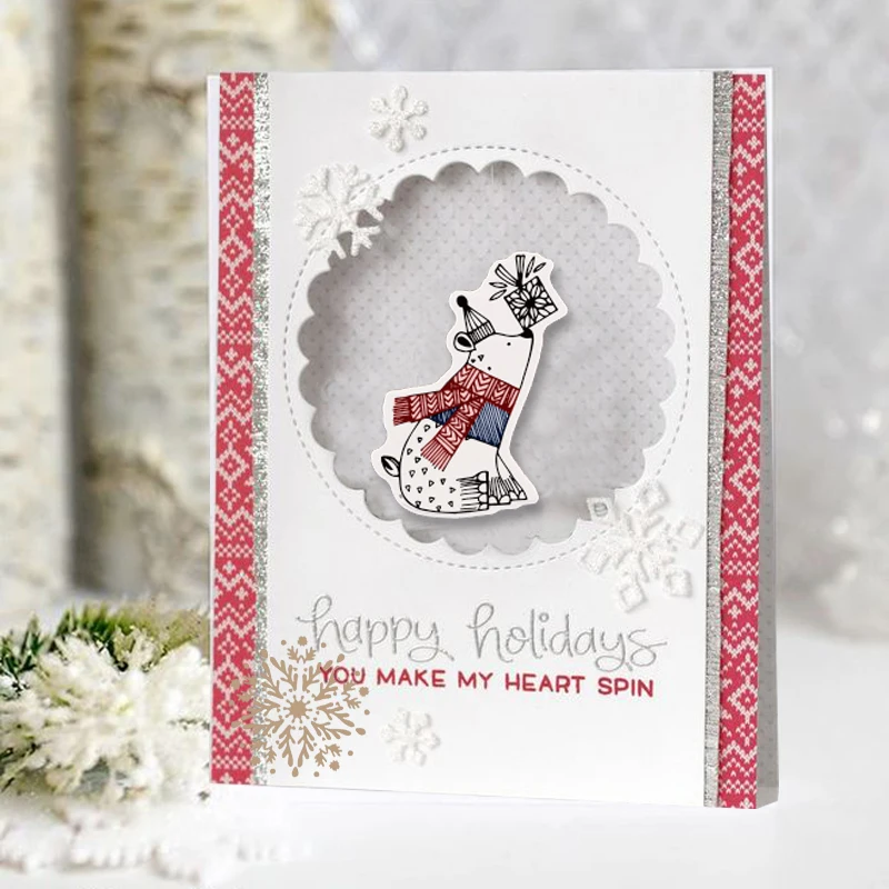 

Metal Cutting Dies and Clear Stamps for DIY Scrapbooking Christmas animals Craft Stencils Card Make Album Decorative New Die Cut
