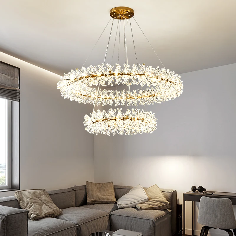 

Ring design modern crystal chandelier lamp lustre LED chandelier living lighting and hotel lights