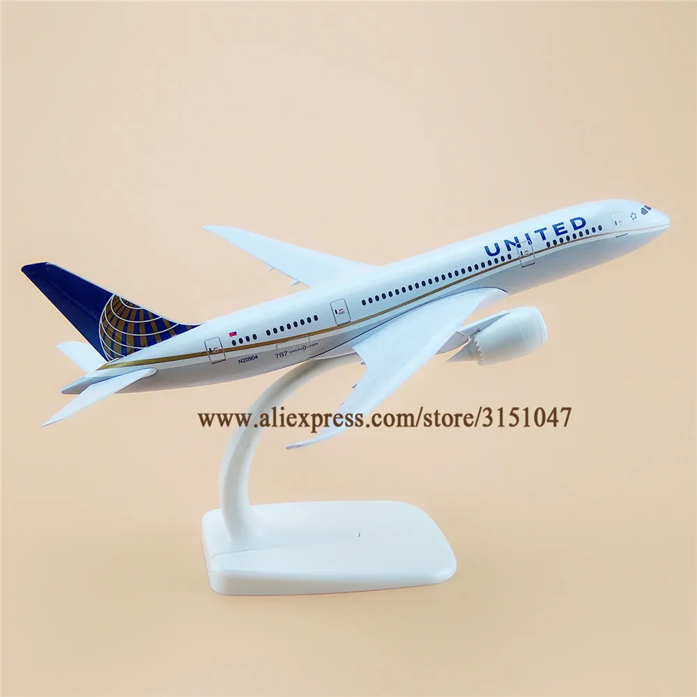 20 см Air Американский Юнайтед B787 Boeing 787 Airlines модель самолета сплав металлический