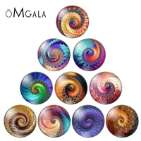 fashion colorful fractals rotating pattern 10pcs 12mm18mm20mm25mm round photo glass cabochon demo flat back making findings