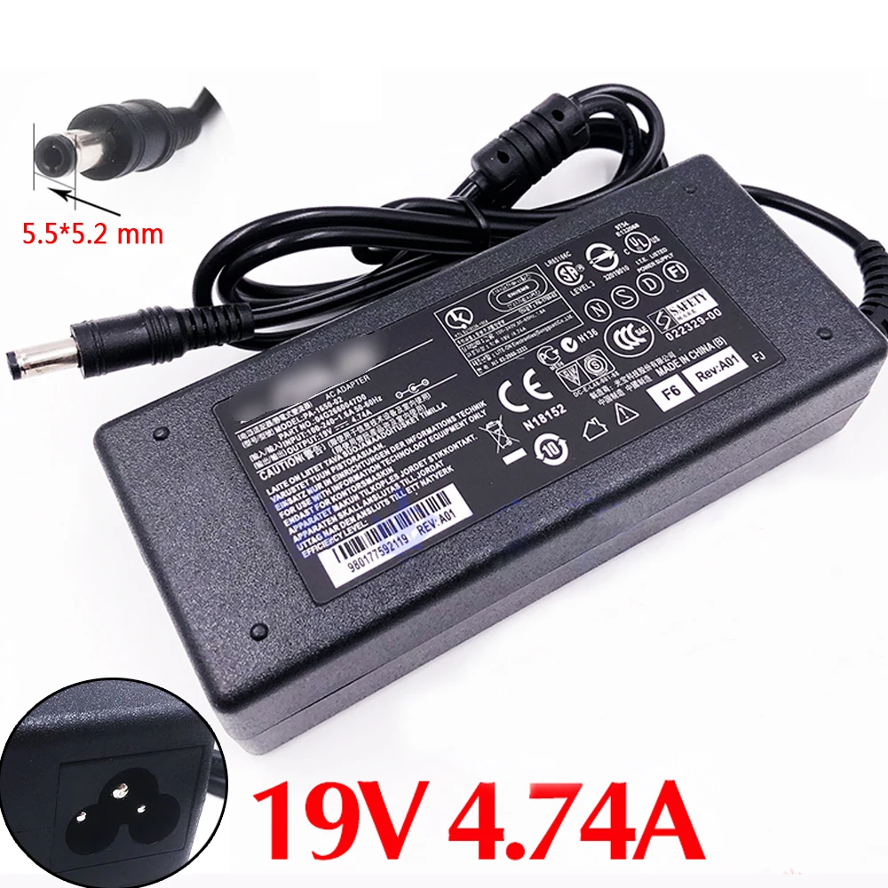 

New 19V 4.74A 5.5*5.2mm Adapter Power Charger For Asus X84H X84L X85S X88S X88V N53S/J Supply Cord