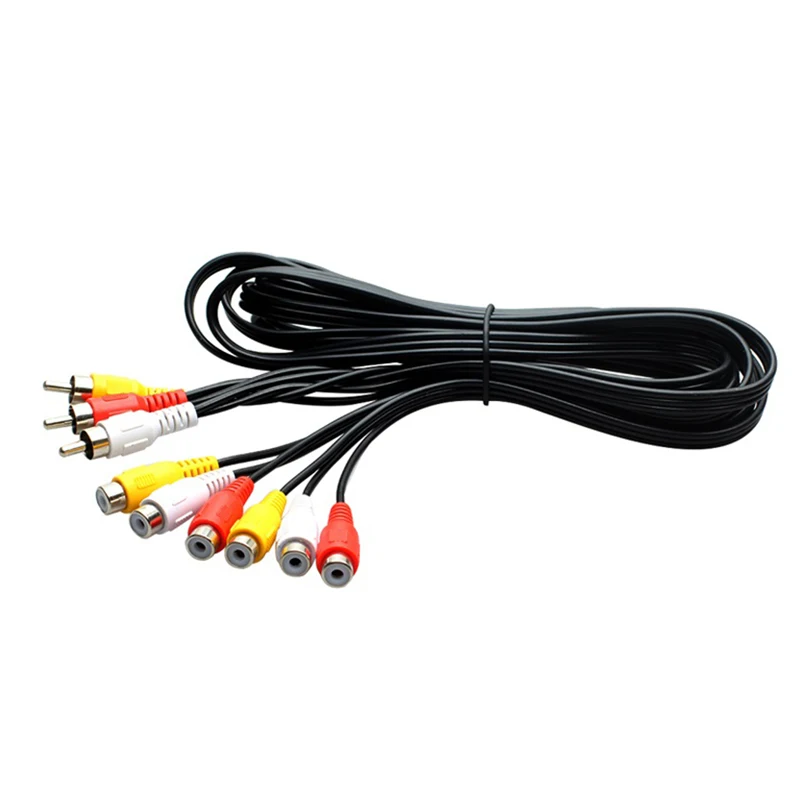 3RCA Штекерный разъем на 6RCA кабели женский сплиттер Аудио Видео высокое качество AV