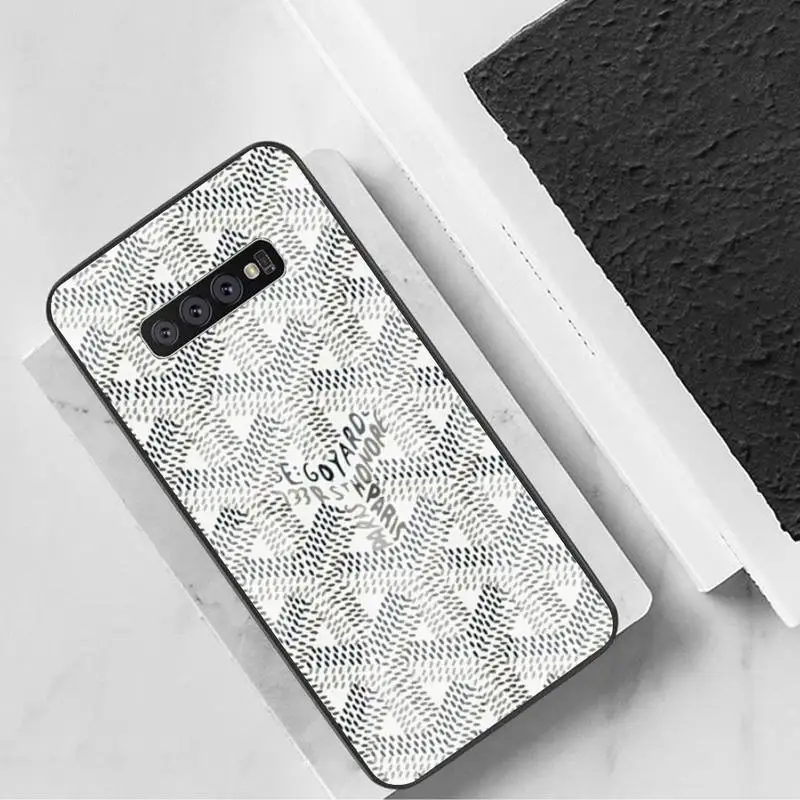 

ZFGHSHYQ Goyards Design Phone Case Tempered Glass For Samsung S6 7 8 9 10 20 Plus Ultra Note8 9 10 10pro