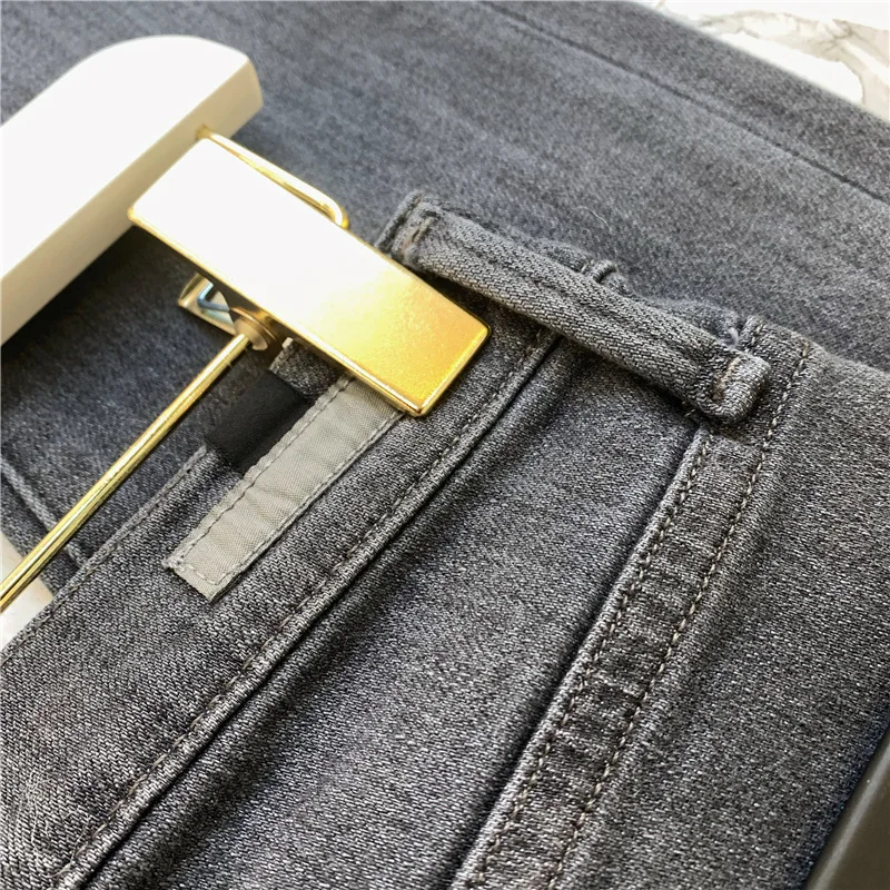 Женские джинсовые брюки потертые дымчатые серые обтягивающие | Женская одежда