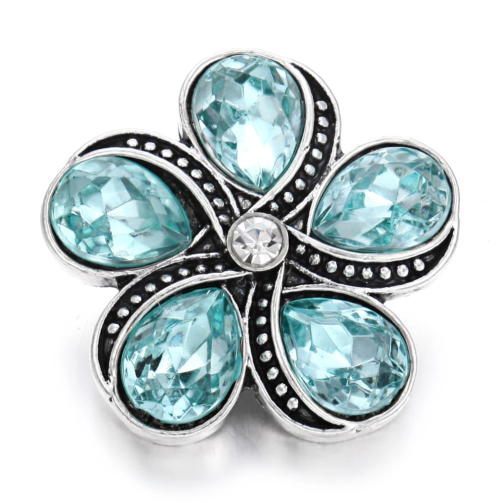 6 шт./лот новинка 18 мм металлические кнопки ювелирные изделия мульти цветы