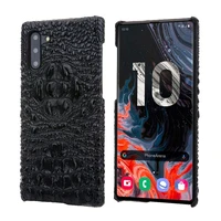 solque real genuine leather 3d hard case for samsung galaxy note 10 plus note10 luxury crocodile mobile phone cover shell