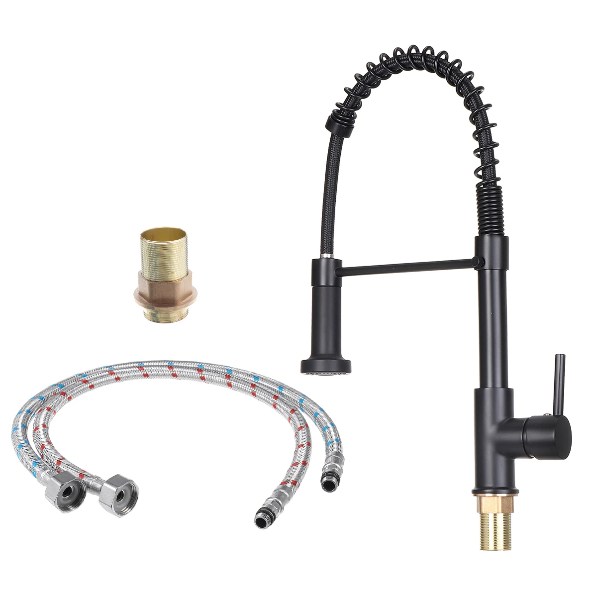 

360 Degree Brushed Nickle Faucets Water Mixer Tap Deck Mounted Flexible Kitchen Tap Pull Out Mixer Faucet Hot Cold Taps