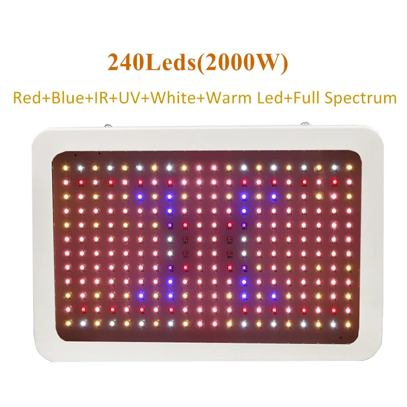 240 LED LED Grow Light Full Spectrum 2000W 1000W Indoor Plant Growing Lamps Tents Fitolamp Fito Led Seeding Flowers Greenhouse Garden - Испускаемый цвет: 240 LED