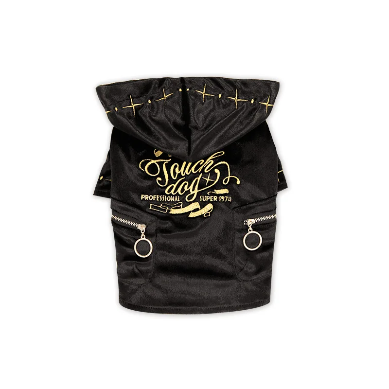 Одежда для собак теплая толстовка с капюшоном на осень и зиму модное пальто