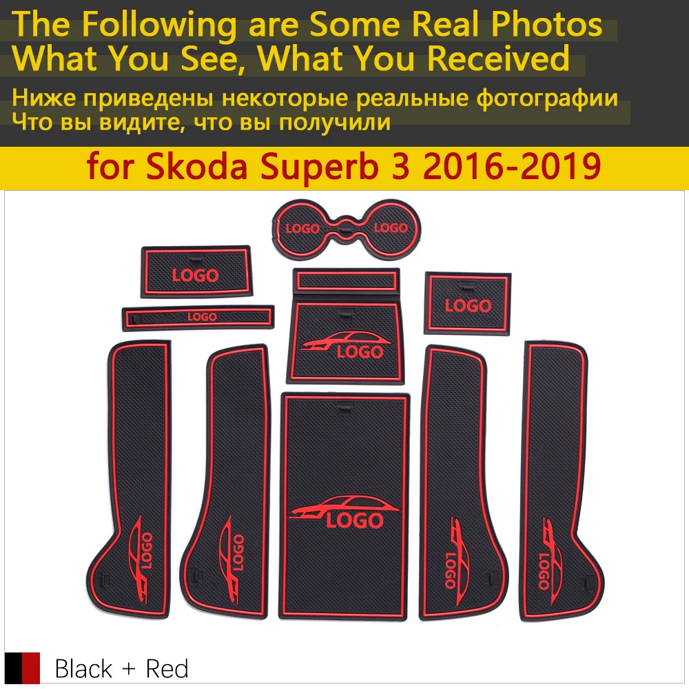 Противоскользящие резиновые чашки подушки двери паз коврик для Skoda Superb 3 MK3 B8 3V~ 10 шт. аксессуары коврик для телефона