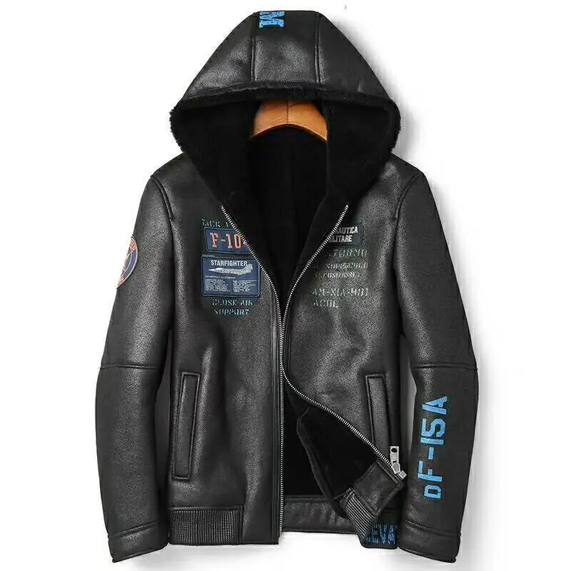 Новинка 2020 мужская куртка-пилот с капюшоном B3 авиаторы из натуральной овечьей
