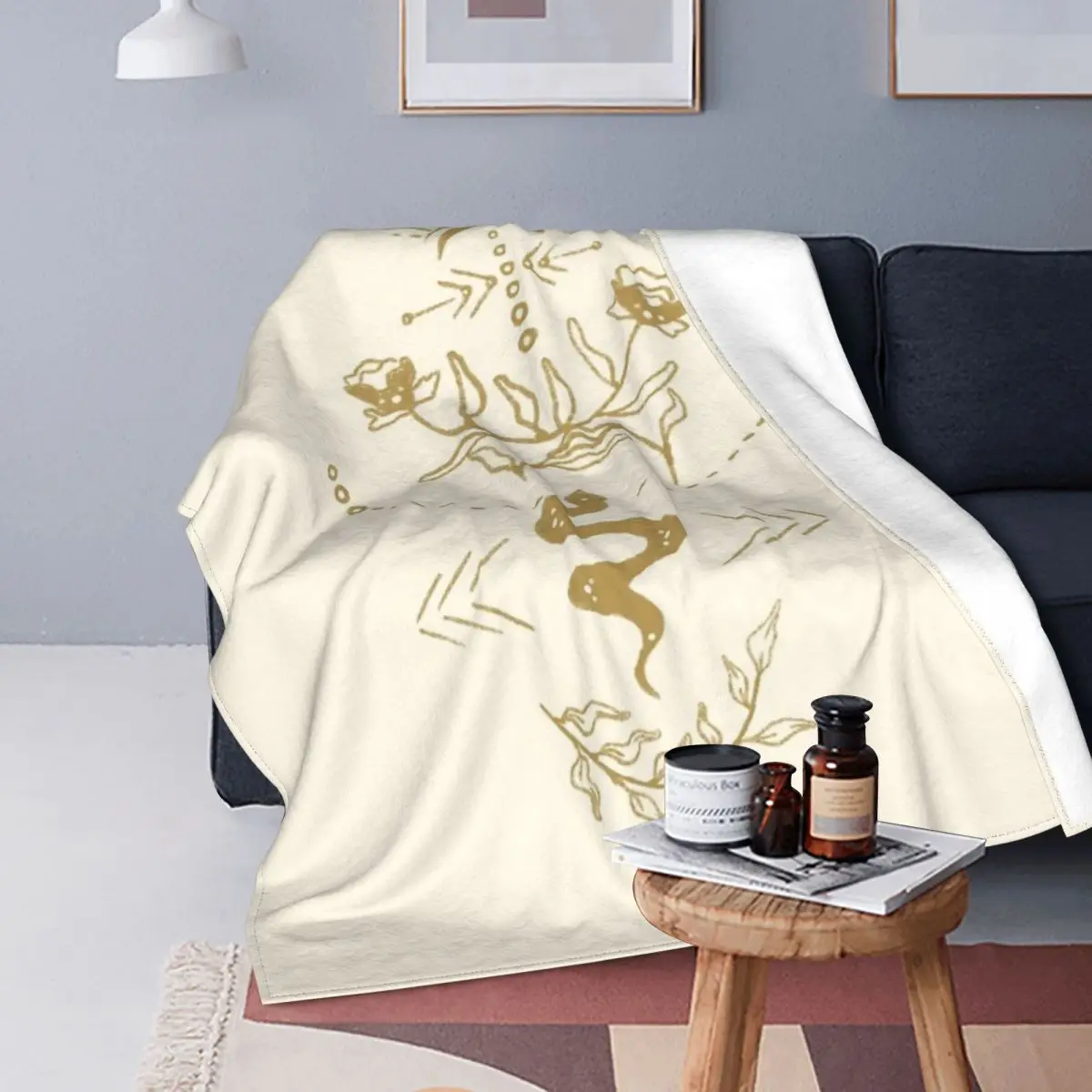 

Manta con ilustración de Luna y serpiente, colcha a cuadros para cama, manta para sofá, Sudadera con capucha, cuadros y fundas