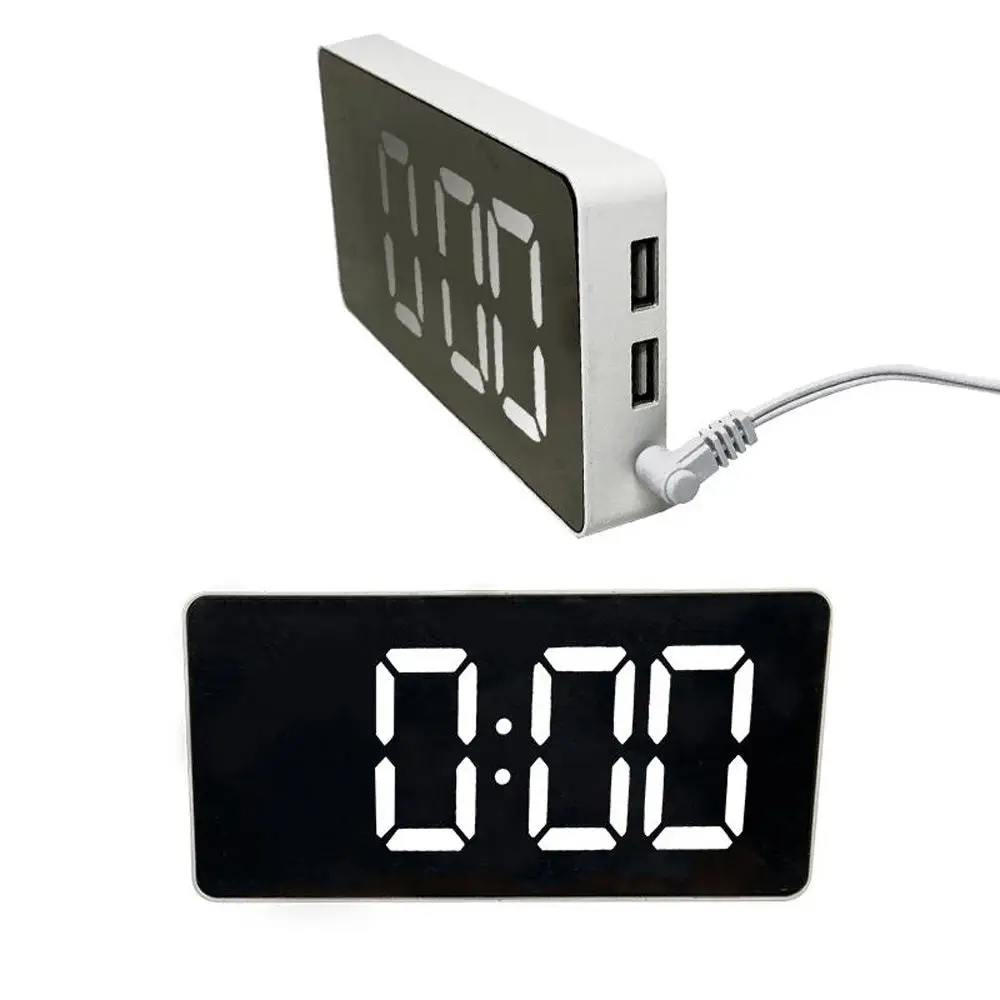 

Alarm Clock USB Charging Manual Dimming with Time Memory LED Electronic Alarm Clock Portable Plastic Phone Charger