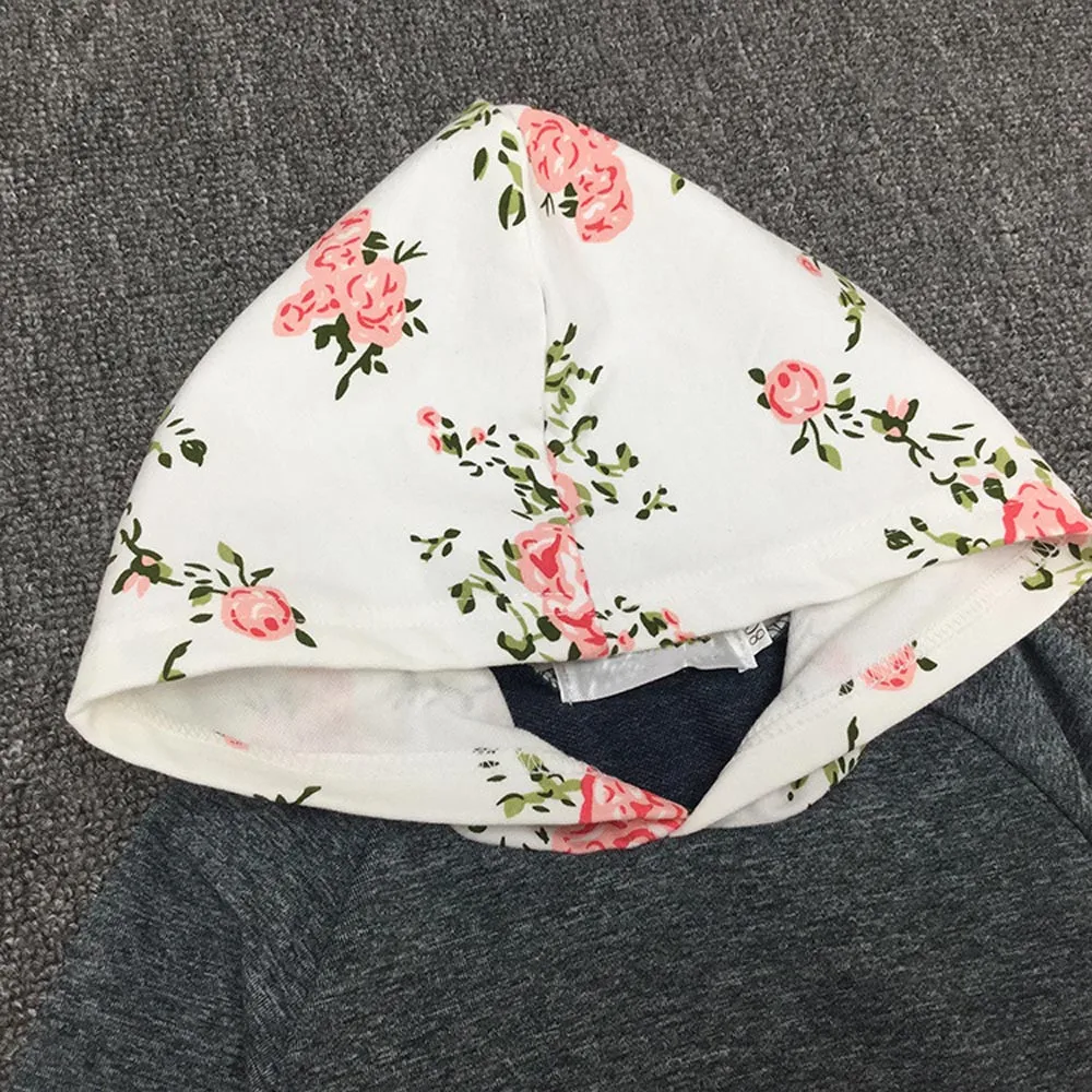 2pcs Infant Clothing Autumn Spring Clothes For Toddler Newborn Baby Boy Clothes Set Floral Hoodie Tops+Pants Outfits Baby Suit