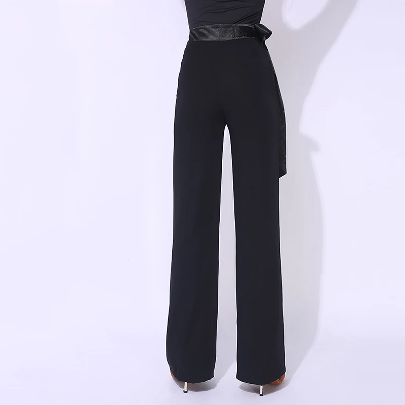 Черные брюки для Бальных и латиноамериканских танцев женские костюмы танго