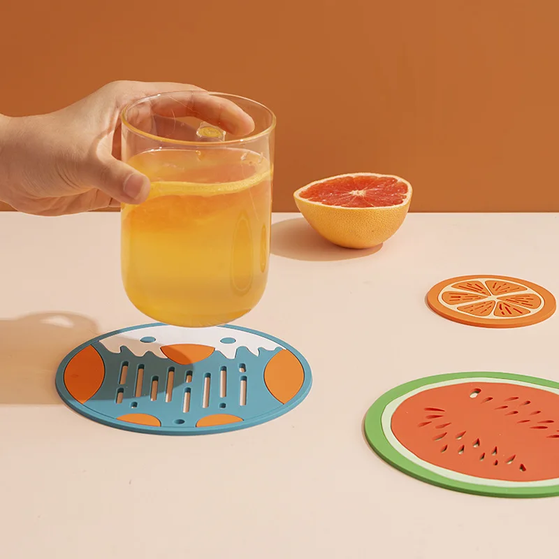 

Soft Glue Anti-scald Student Placemat Waterproof and Oil-proof Tea Cup Table Mat Heat Insulation Pad Household Coaster Kitchen