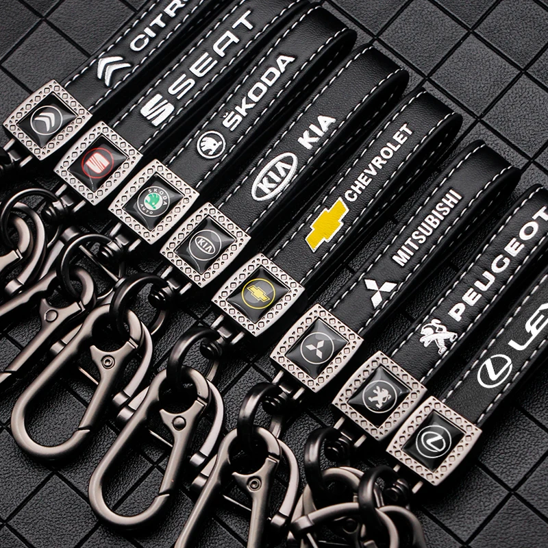 Брелок с логотипом автомобиля пряжка в форме подковы 360 ° кожаный брелок подарки