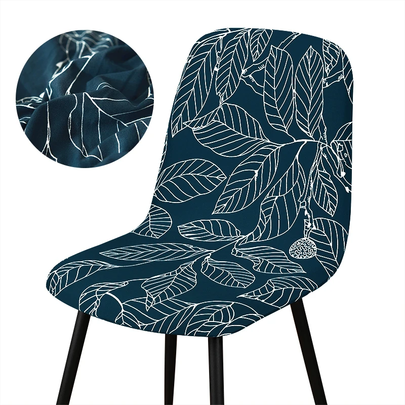1/2/4/6 Однотонные эластичные чехлы из спандекса с принтом на спинку стула для