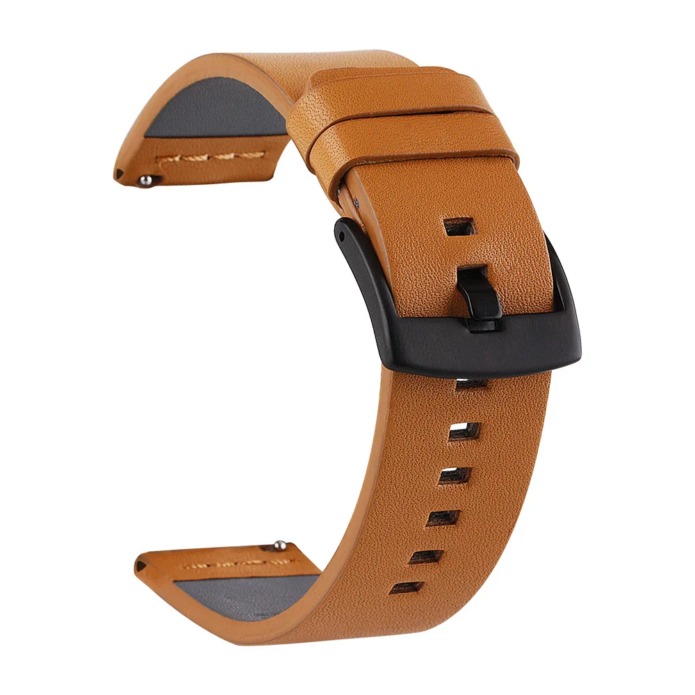 

20mm 22mm 24mm Leather Watchband for Samsung Galaxy Watch 46mm 42mm Gear S3 Classic Stainless Steel Buckle Wristband Bracelet